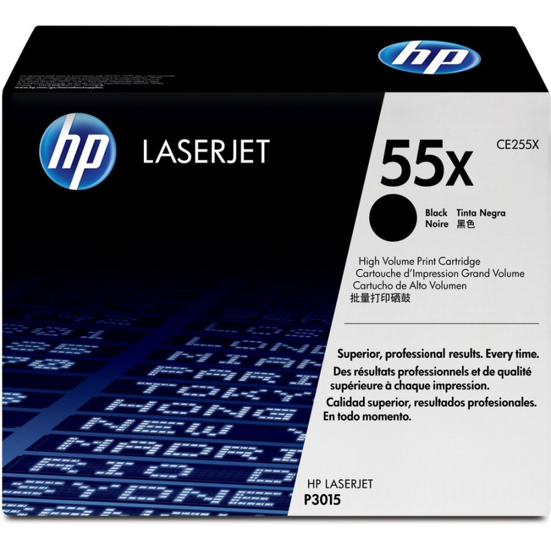 HP 55X BLACK HY LJ TONER CART CE255X.