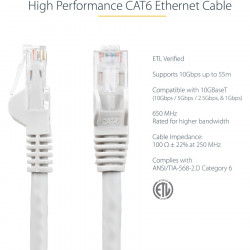 StarTech.com 1m White Snagless UTP Cat6 Patch Cable