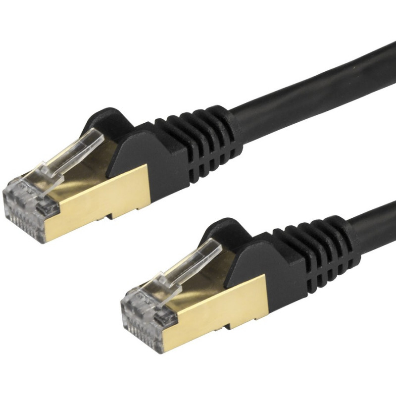 StarTech.com 0.5m Black Cat6a Ethernet Cable - STP