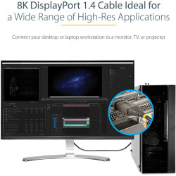 StarTech.com 3ft Certified DisplayPort 1.4 Cable 8K