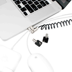 COMPULOCKS COILED CABLE WITH PERIPHERAL SECRTY TRAP