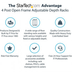 StarTech.com 12U Adjustable Depth 4 Post Server Rack