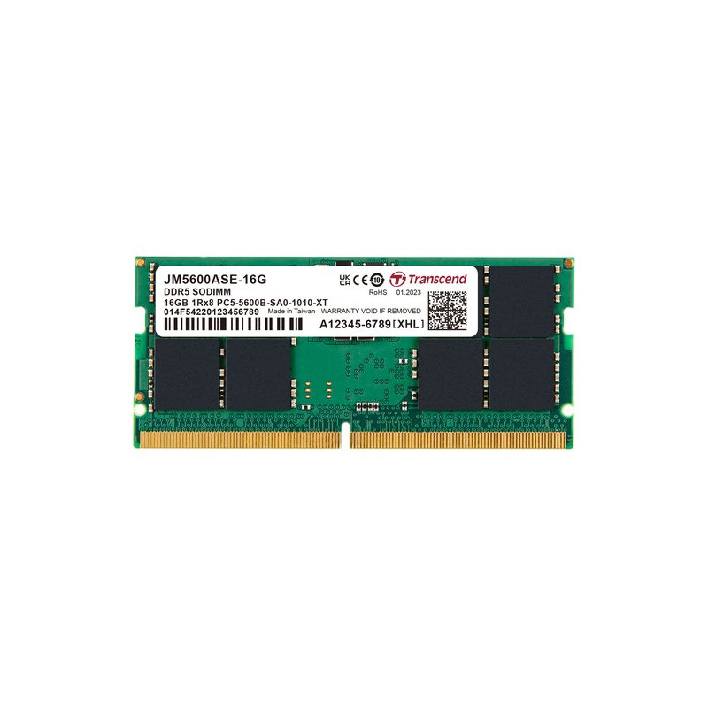 TRANSCEND 16GB JM DDR5 5600 SO-DIMM 1RX8 2GX8 CL46