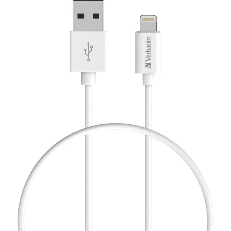 VERBATIM CHARGE SYNC LIGHTNING CABLE 50CM - WHT