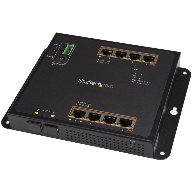 StarTech.com GbE Switch - 8-Port PoE+ plus 2 SFP Pts