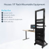 StarTech.com 2-Post Server Rack with Casters - 42U