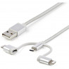 StarTech.com 1m Lightning USB-C Micro-B to USB Cable