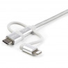 StarTech.com 1m Lightning USB-C Micro-B to USB Cable