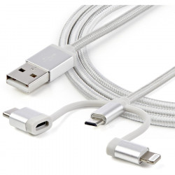 StarTech.com 1m Lightning USB-C Micro-B to USB Cable