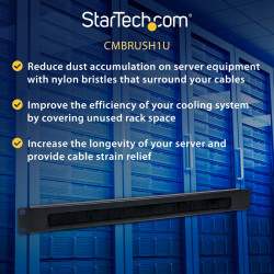 StarTech.com 1U Brush Strip - Rack Cable Management