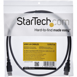 StarTech.com 1m Black USB 3.0 Extension Cable M/F