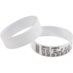 ZEBRA WRISTBAND POLYPROPYLENE 1X7IN (25.4X17