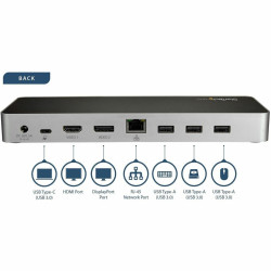 StarTech.com DUAL MONITOR USB C DOCK - 60W PD - SD