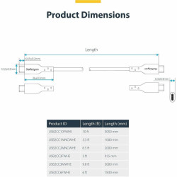 StarTech.com 2m White USB-C Charging Cable
