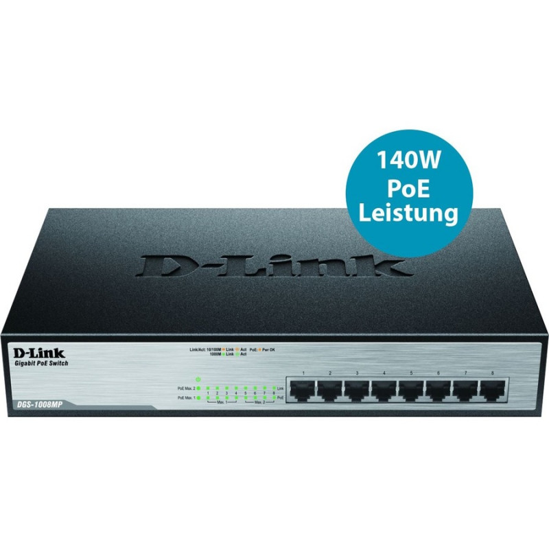 D-LINK 8-Port Desktop Gigabit PoE+ Switch