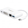 StarTech.com USB-C Multiport Adapter - PD - DVI - GbE