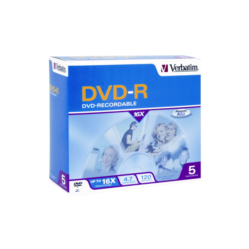 VERBATIM DVD-R 5pk Jewel Case