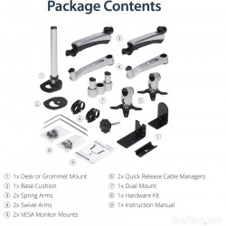 StarTech.com Dual Monitor Mount with Full-Motion Arms