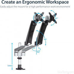 StarTech.com Dual Monitor Mount with Full-Motion Arms