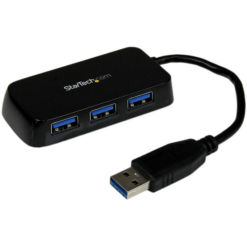 StarTech.com Portable 4 Port Mini USB 3.0 Hub - Black