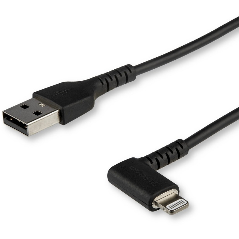 StarTech.com Cable - Black Angled Lightning to USB 1m