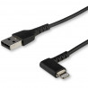 StarTech.com Cable - Black Angled Lightning to USB 1m