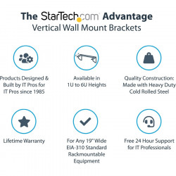 StarTech.com 1U 19in Vertical Wall Mount Rack Bracket
