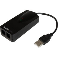 StarTech.com External USB Fax Modem - 2-port - 56K