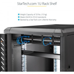 StarTech.com 1U 7in Depth Fixed Rack Mount Shelf