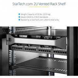 StarTech.com 2U 16in Universal Rack Mount Shelf