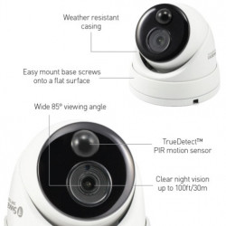 SWANN 1080P DOME CAMERA PIR MOTION SENSOR WHT