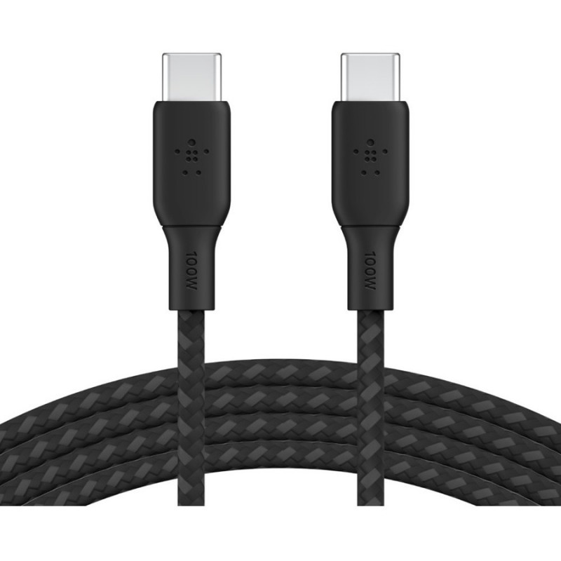 BELKIN 100w USB-C to USB-C Braided Cable 2M Bla